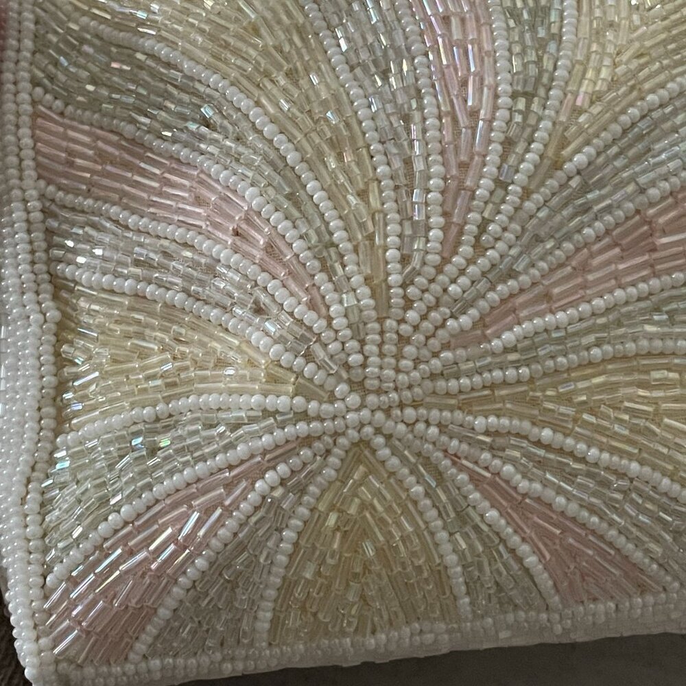 Walborg Vintage Multi-Color Starburst Beaded Evening Bag Fancy Clasp with Strap - Picture 3 of 11